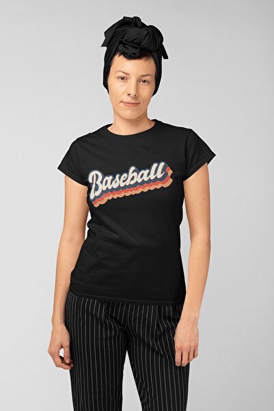 ErTaPassage Black Baseball cu imprimeu Femei tricou - T9257156