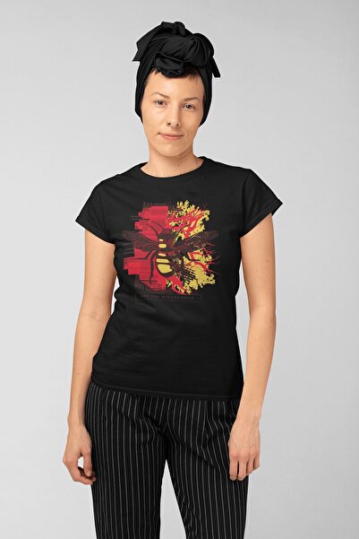 ErTaPassage Negru cu imprimeu Femeie tricou - Albină T2886296