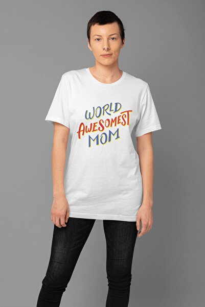 ErTaPassage Μπλουζάκι Mother με τύπωμα White Awesome - T5176008