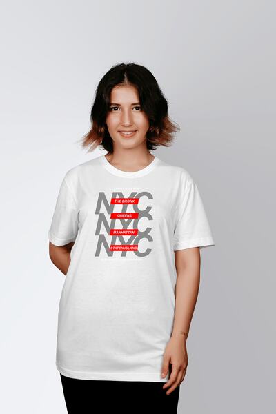 ErTaPassage Λευκό γυναικείο μπλουζάκι Nyc με τύπωμα - T3788139