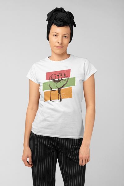 ErTaPassage Alb supradimensionat tricou - Imprimare puternică cu pumn, T9483114