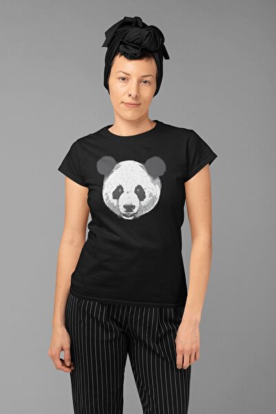 ErTaPassage Μπλουζάκι Black Panda με τύπωμα oversized Γυναικείο - T6736761