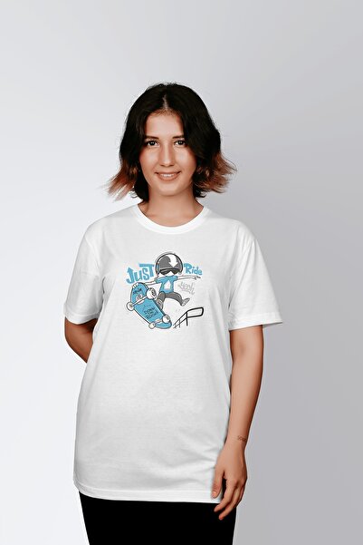 ErTaPassage Alb supradimensionat tricou - Imprimare cu litere mari, T5007888