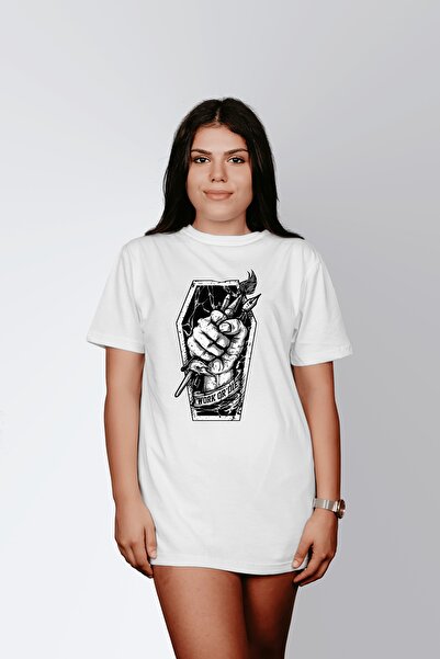 ErTaPassage Γυναικείο μπλουζάκι White Work Or Die με τύπωμα - T997266