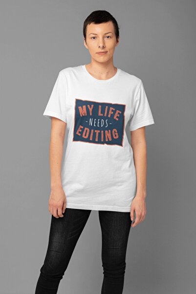 ErTaPassage Γυναικείο μπλουζάκι White Funny Life με τύπωμα - T4924748