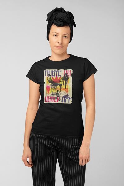 ErTaPassage Crni brejk dajner Štampano Oversize kroj žene T-shirt - T3590765