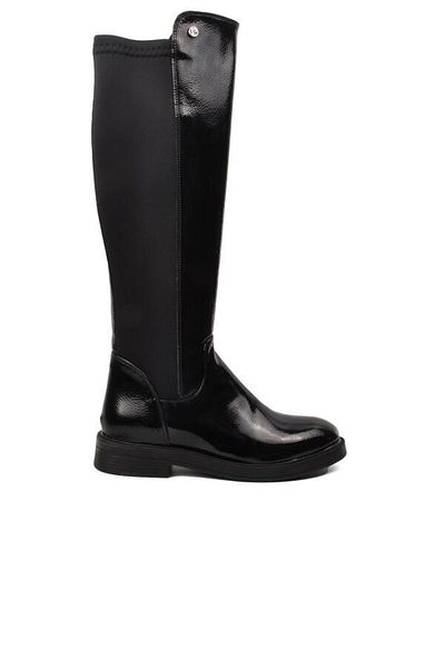 Pierre Cardin PC-52066 Γυναικείες μπότες μαύρες τσαλακωμένες με φλις εσωτερικά
