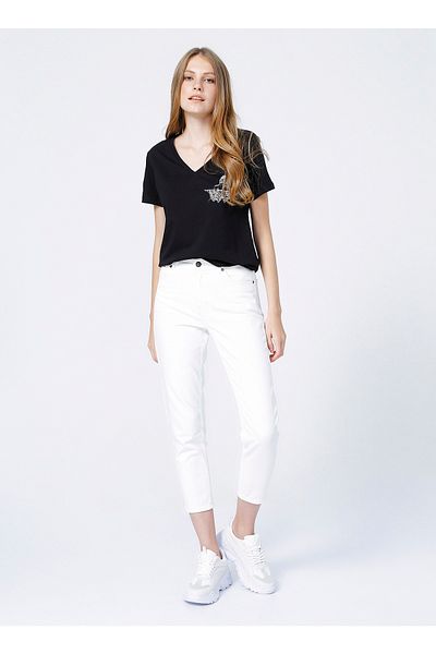 Black On Black K-riko High Waist Regular Fit Ecru Women's Denim Trousers