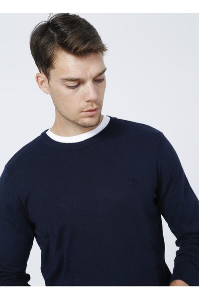 Fabrika Ανδρικό πουλόβερ Crew Neck Navy Blue