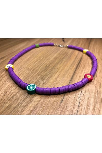 Stoneday Purple Color Special Design Colorful Fimo Necklace