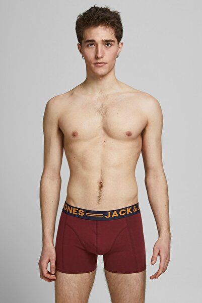 Jack & Jones Men's Jaclıchfield Trunks 3-Piece Boxers 63412113943 Burgundy