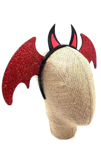 Huzur Party Store Κόκκινο μαύρο νυχτερίδα Devil Crown Halloween Party Halloween Crown Unisex Ασημένιο στολίδι για ανέκδοτο
