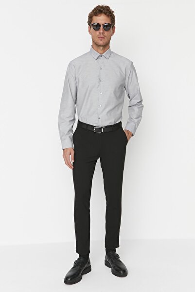 Trendyol Collection Černé Slim Fit kalhoty italského střihu Chino Fabric TMNAW23PL00034