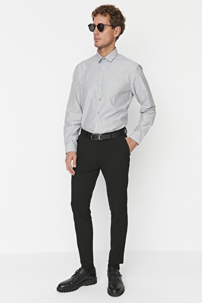 Trendyol Collection Černé Slim Fit kalhoty italského střihu Chino Fabric TMNAW23PL00034