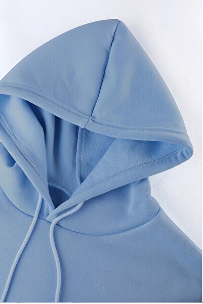 MODAGEN Φούτερ Unisex Baby Blue απλό Basic με κουκούλα
