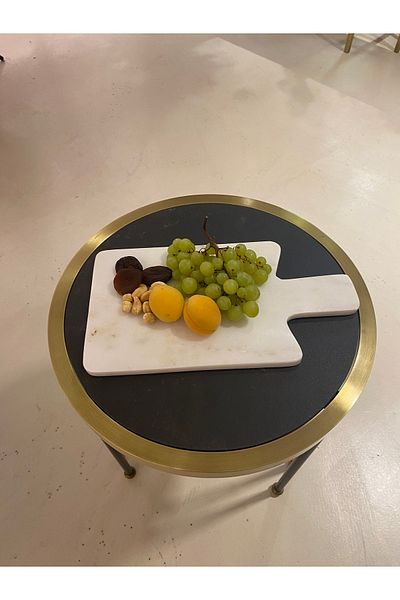 Infinity House Design Mother of Pearl Marble Cutting Board Presentation Holder