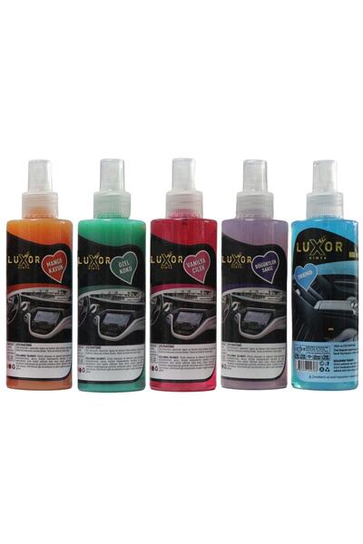 Luxor Kimya Ev Ve Oto Kokusu 5'li Set Vanilya Çilek Böğürtlen Sakız Mango Kav...