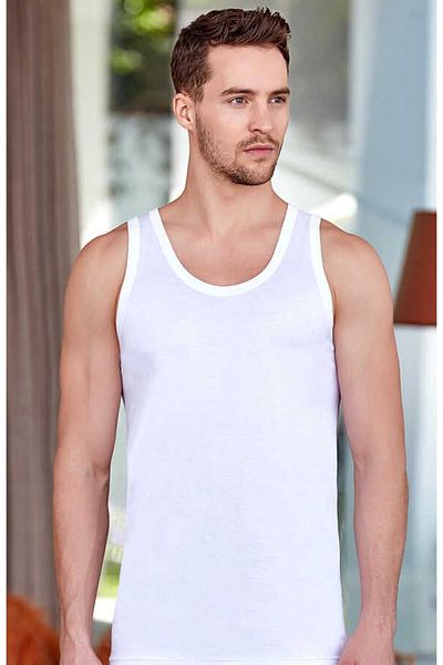 Berrak 1004 Men's Combed Cotton Classic 6-Piece Tank Top