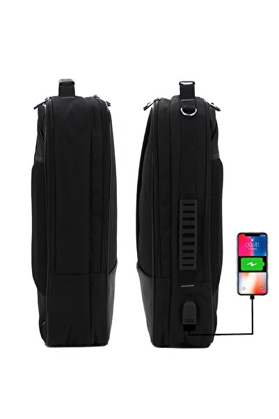 Case Club حقيبة ظهر للكمبيوتر المحمول مقاس 17.3 بوصة مزودة بمنفذ USB وحقيبة كتف مقاومة للماء ومزودة بحزام كتف