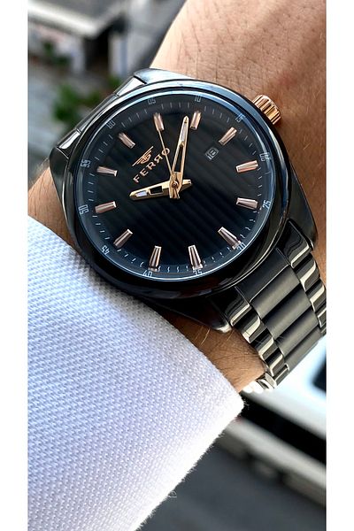 FERRO Original All Functions Aktifçelik Strap New Season Luxury Men's Watch