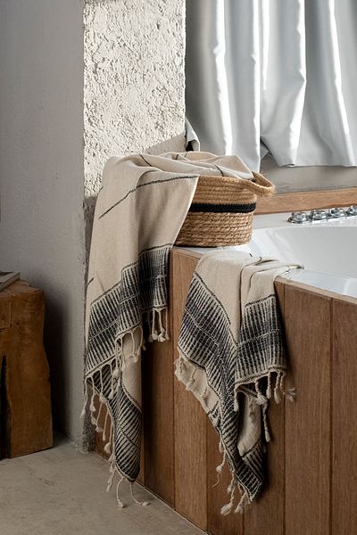 Buldans Bean Linen Fringed Peşkir-50x90
