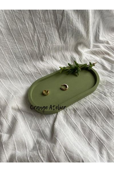 Orange Atelier Διακοσμητικό οβάλ μπετόν Πιάτο μπετόν Πιάτο κοσμήματος Πιάτο κεριών Organizer Θήκη κεριών Θυμιατήρι