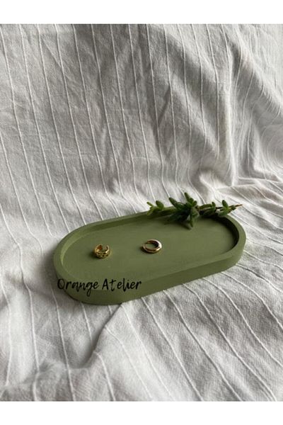 Orange Atelier Διακοσμητικό οβάλ μπετόν Πιάτο μπετόν Πιάτο κοσμήματος Πιάτο κεριών Organizer Θήκη κεριών Θυμιατήρι