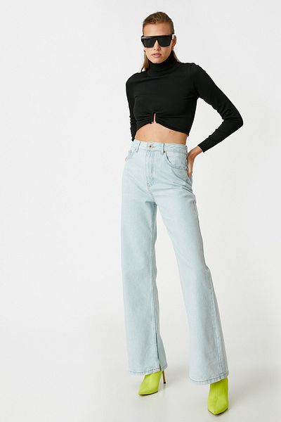 Koton Gebleichte Hose für Damen 3WAL40146MD