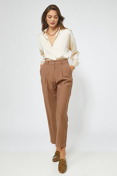 Koton Women's Brown Trousers 3WAK40149UW