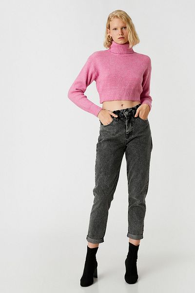 Koton 3wal40060md Gray Women&#39;s Trousers Mom Trousers