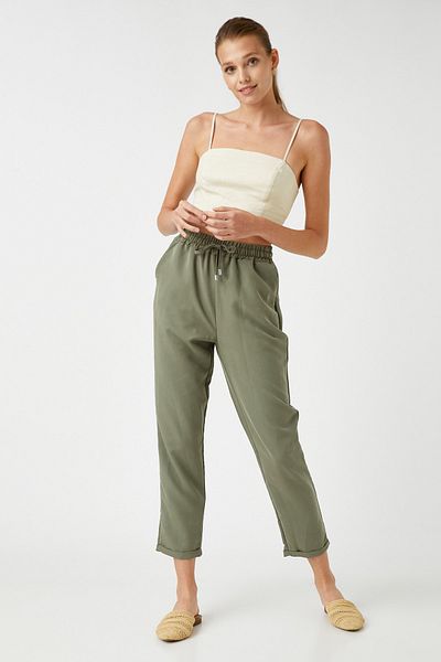Koton Khaki-Hose für Damen 2SAK40410PW