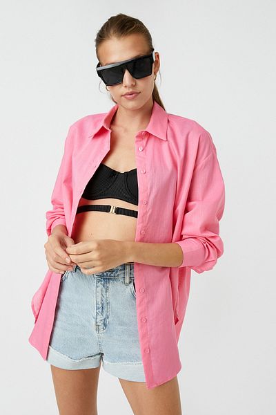 Koton Women's Pink Shirt 2SAK60041PW