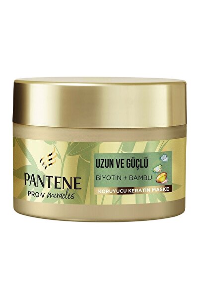 Pantene - Uzun ve Güçlü saclar için Keratin Koruyucu Dökülme Karşıtı Maske, Bambu ve Biyotinli, 160ml