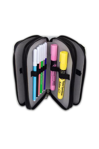 Size Pencil Case Cat Kawaii Pattern Orginazer Three Compartments (Pencil Holder)