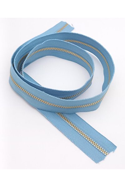 angel çanta aksesuar سحاب ذهبي في المنتصف 100 سم لون أزرق فاتح