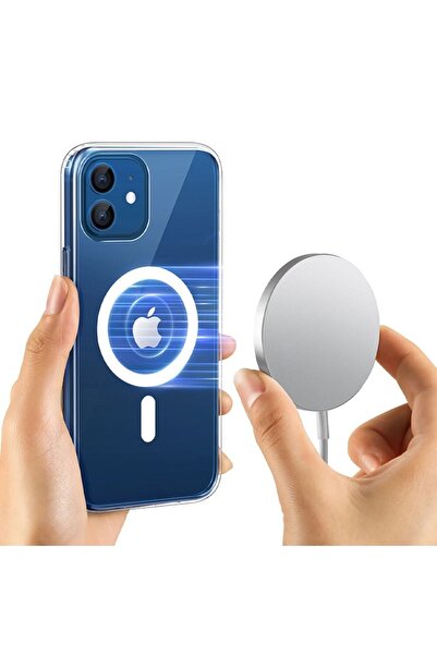 Soillium 15watt Magsafe Kablosuz Şarj Aleti Iphone 12 13 14 15 Mini Pro Max Uyumlu Wireless Şarz