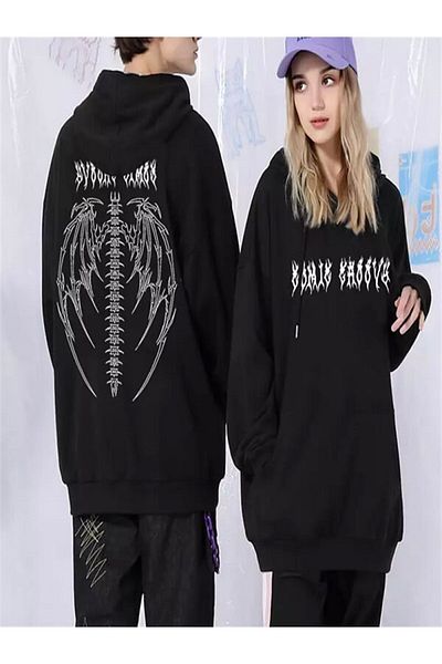 Touz Φούτερ με κουκούλα Blunt Blunt Touz Black Tribal Gothic Wings (Unisex).