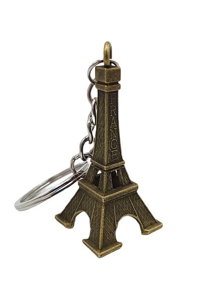 Dünyadan Hediyeler Paris Eiffel Tower - 3d Metal Gold Keychain