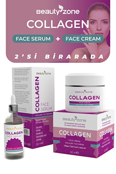 Beauty Zone Collagen Face Cream & Collagen&hyaluronik Asit Face Serum 2'si 1'...