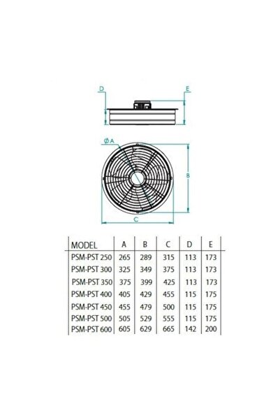 Fanex Psm 450 Monofaze Aksiyal Aspiratör