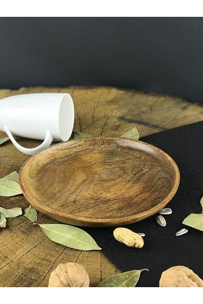 SepetçiBaba Acacia Round Cake Plate 20 cm