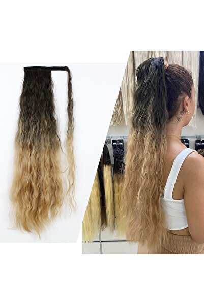 Eva Peruk Fiber Bağlamalı Su Dalgalı At Kuyruğu Kumral Bal Köpüğü Ombreli