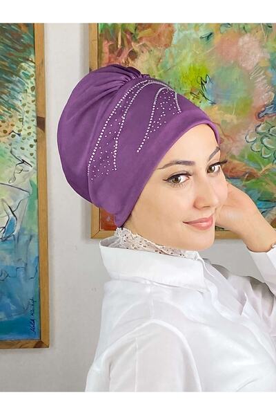 BUTİKAMBAR Yay Model Taşlı Açık Mor Bone