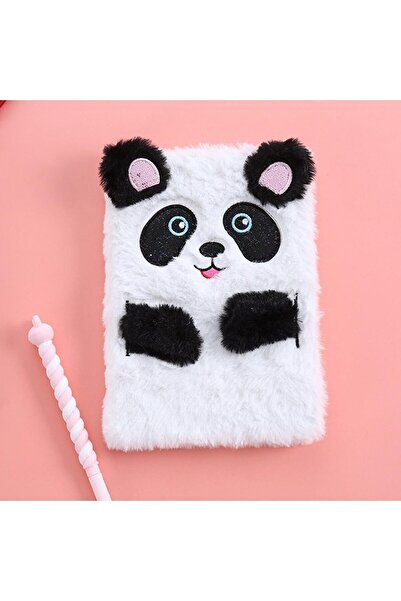 muustie Peluş Panda Çizgili Not-hatıra-anı Defteri Peluş Defter
