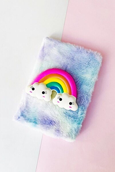 muustie Sevimli Squishy Peluş Gökkuşağı Çizgili Not-hatıra-anı Defteri
