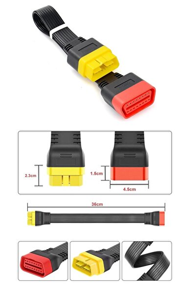 vgate icar Launch Obd2 16 Pin Uzatma Kablosu 36 Cm