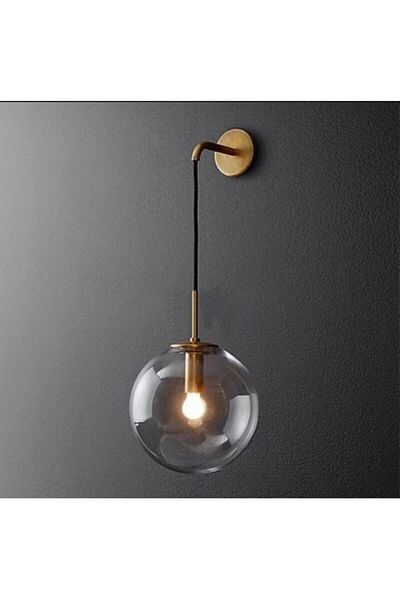 Fer Avize Cane Modern Design Living Room - Hall - Antique Color Smoked Glass Wall Sconce