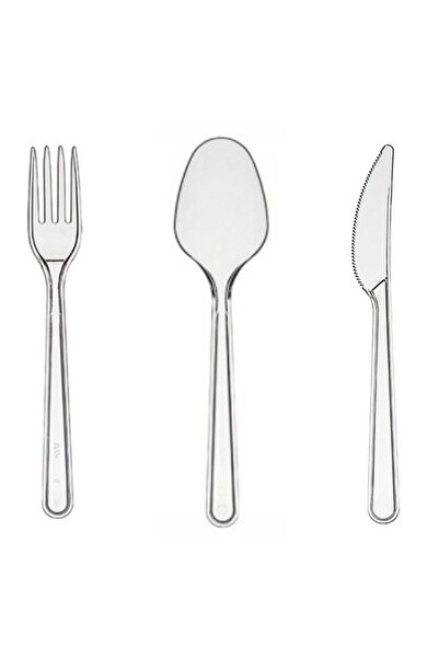 Aydınlar Ambalaj Plastik Çatal Plastik Çatal Lüks Plastik Kaşık 50 Şer Adet K...