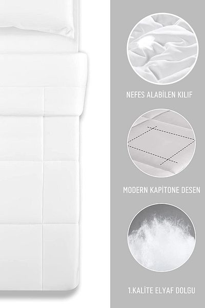 Elyaf Sepeti Quilted Patterned Double Silicone Quilt