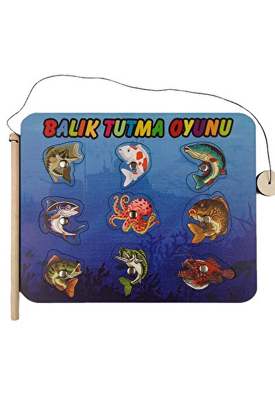artı dekor Eğitici Mıknatıslı Ahşap Mdf Balık Tutma Oyunu Çocuk Puzzle Yapboz 3